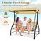 Costway Converting Outdoor Swing Canopy Hammock 3 Seats Patio Deck Furniture beige